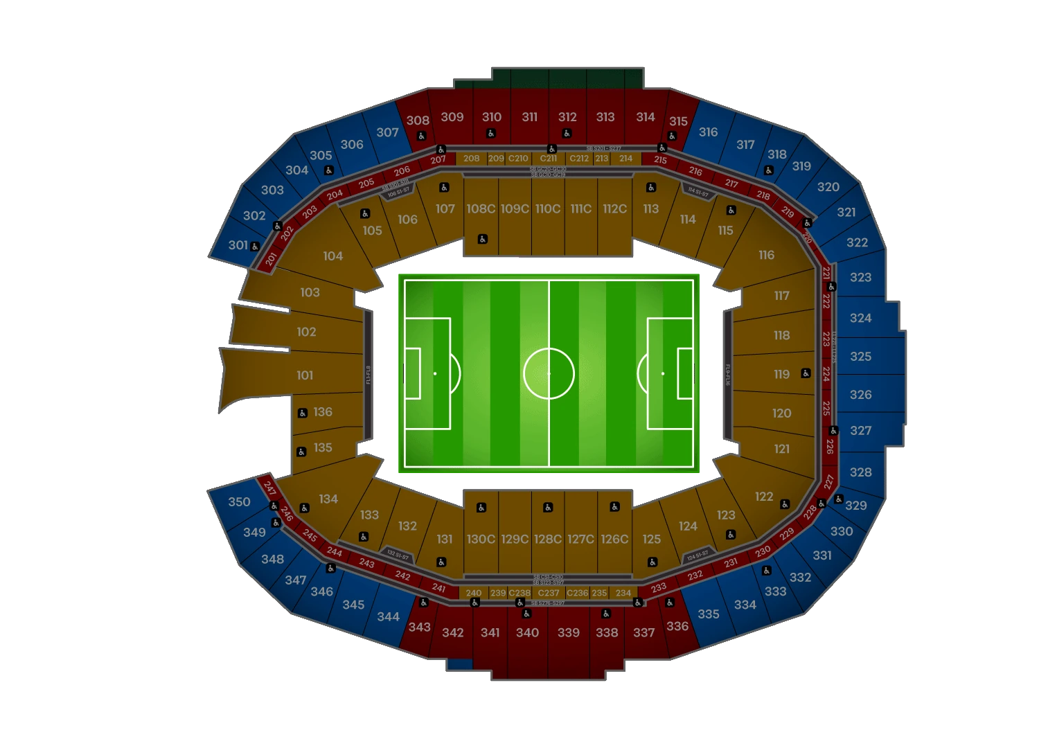 Stadium seating map