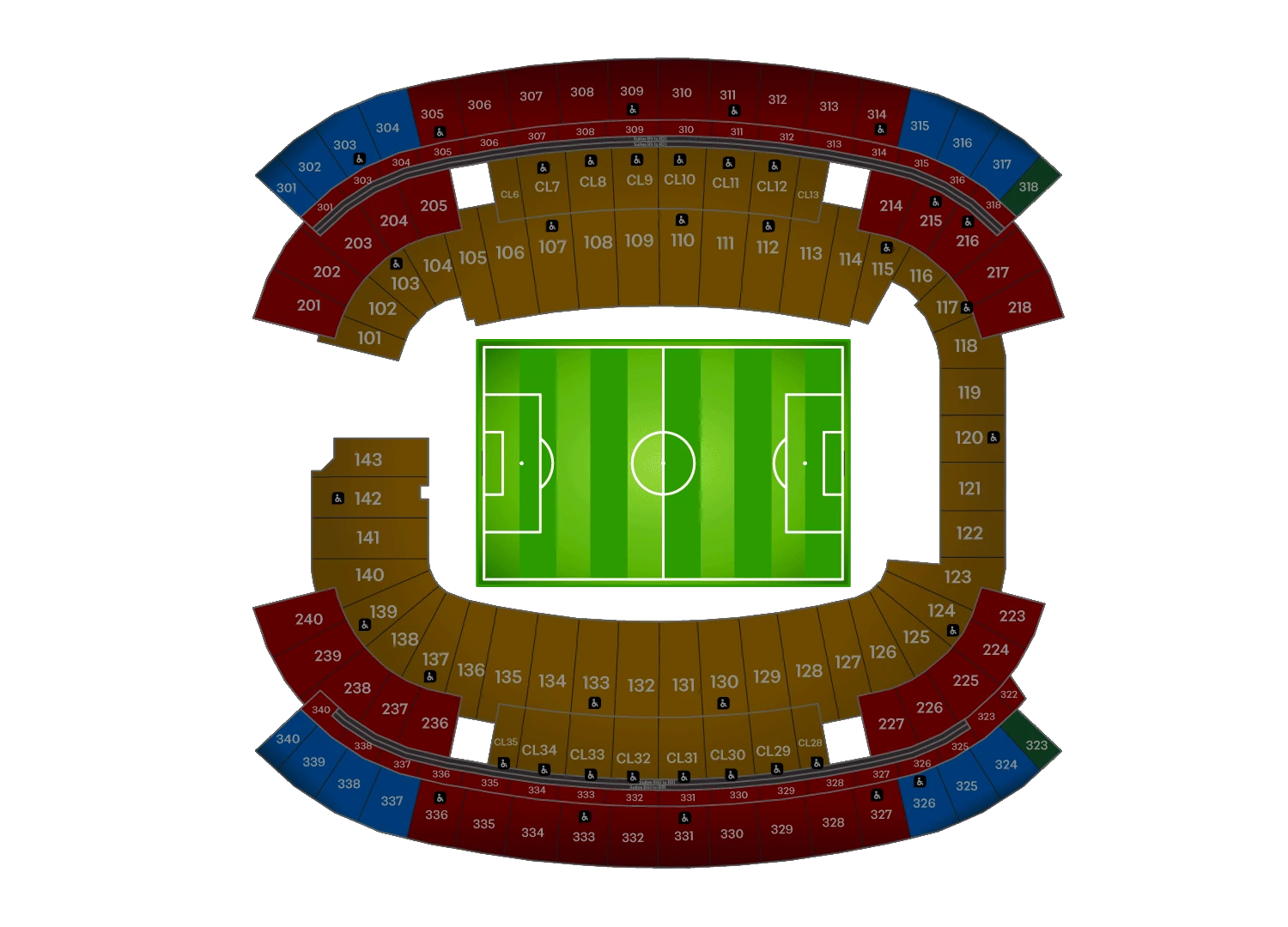 Stadium seating map