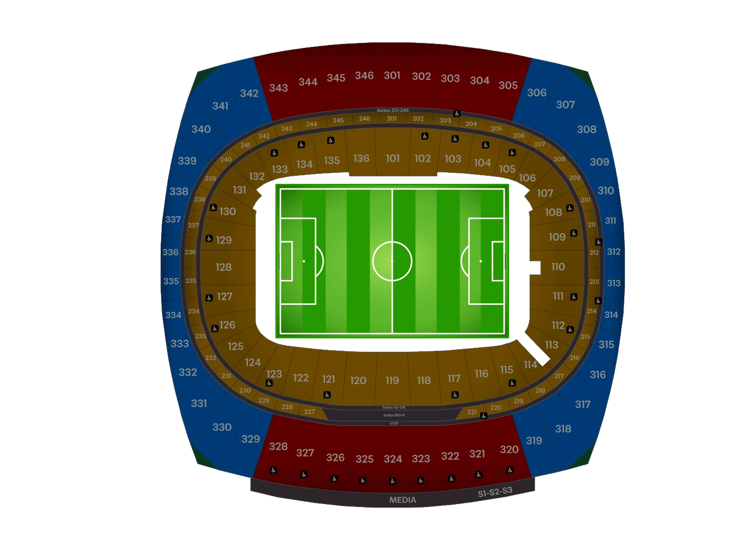 Stadium seating map