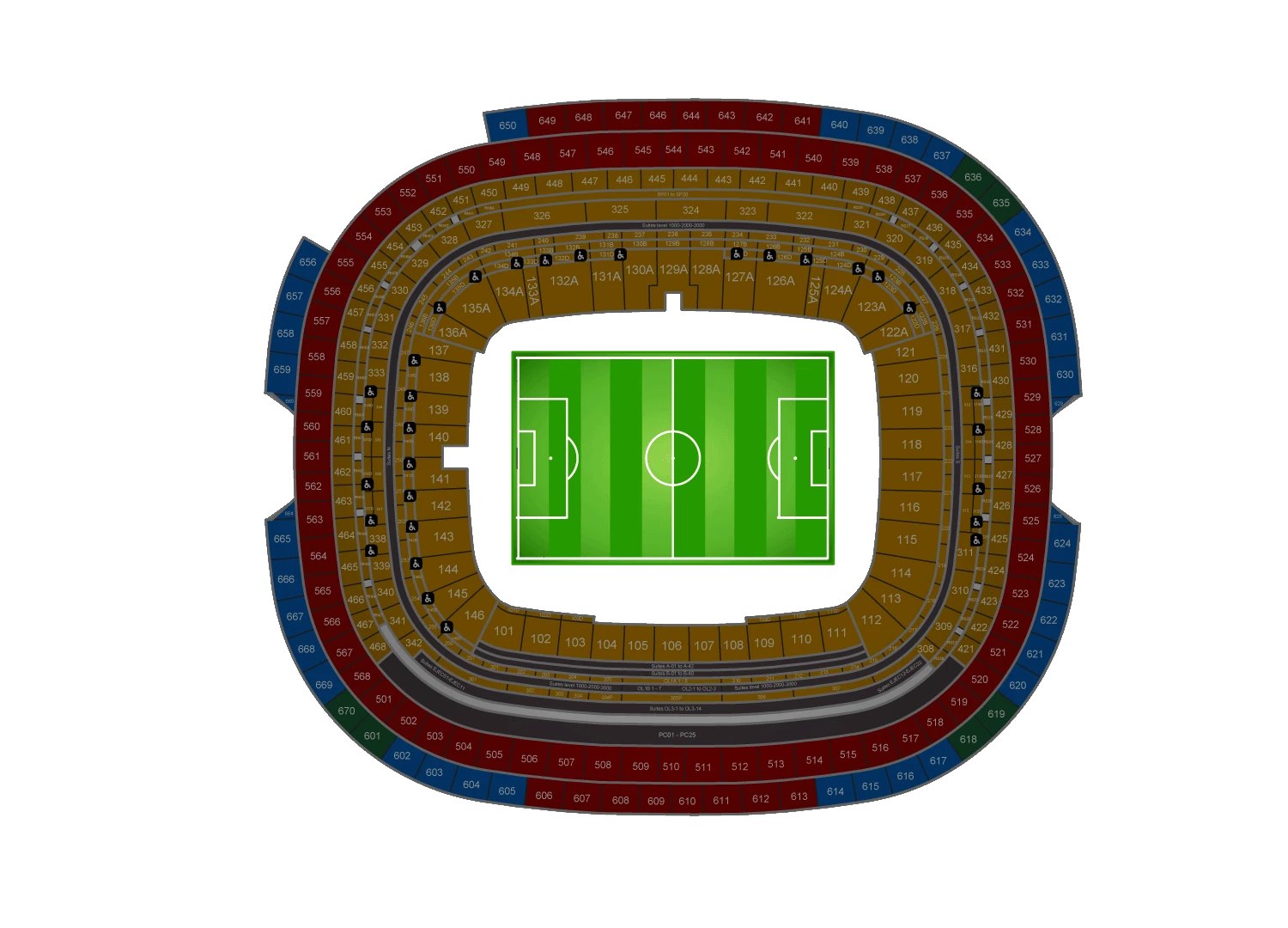 Stadium seating map