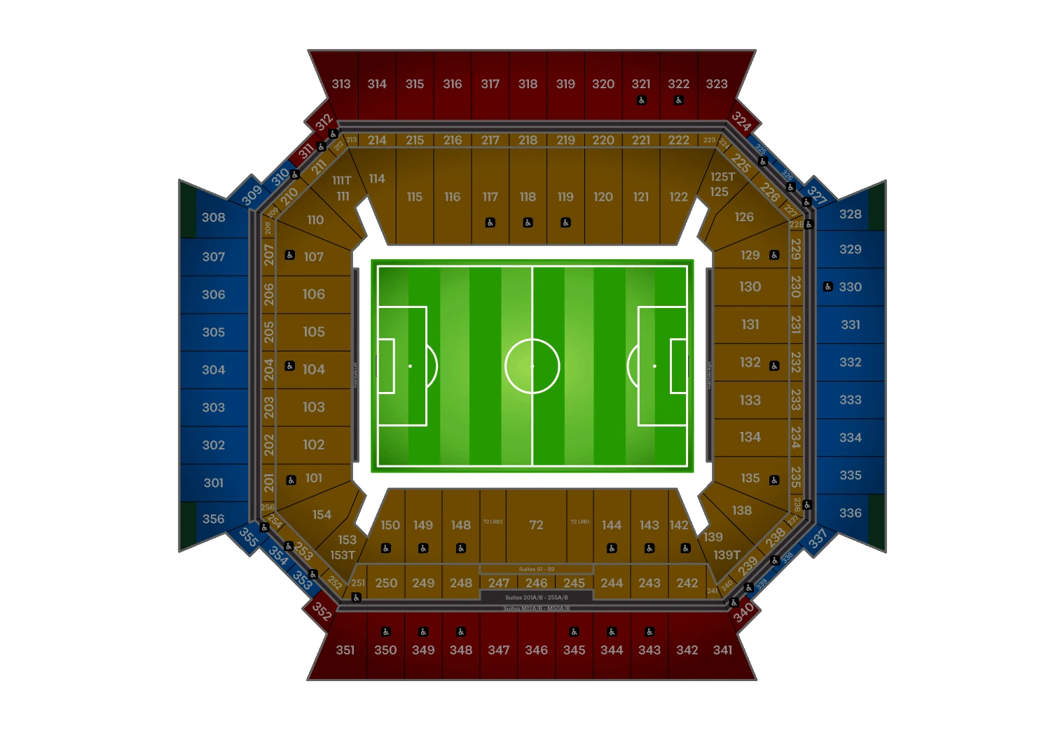 Stadium seating map