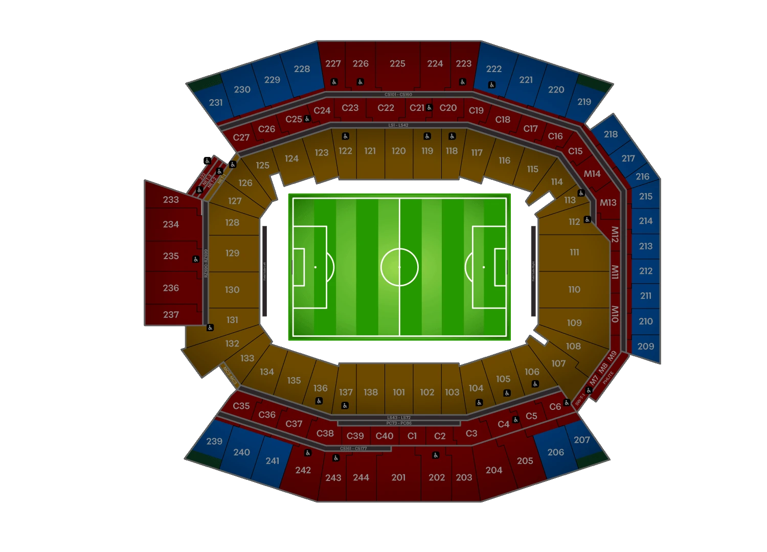 Stadium seating map